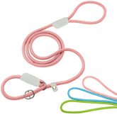 Nordkawa Durable Slip Lead - 5 FT Slip Leads for Dogs, Slip Lead Dog Leash Adjustable Dog Training Leash, Strong Nylon Rope Slip Leash for Large Medium Small Dogs (Pink)